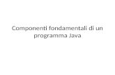 Componenti fondamentali di un programma Java. Obiettivi 1. Saper definire i concetti di classe, oggetto, variabile, metodo e costruttore 2. Saper dichiarare.