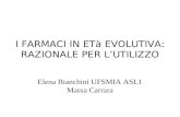 I FARMACI IN ETà EVOLUTIVA: RAZIONALE PER LUTILIZZO Elena Bianchini UFSMIA ASL1 Massa Carrara.