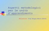 Aspetti metodologici per le unità dapprendimento Relatore: Prof. Biagio Mario Dibilio.