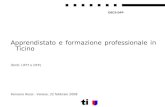DECS-DFP Apprendistato e formazione professionale in Ticino (fonti: UFFT e DFP) Romano Rossi - Varese, 22 febbraio 2008.