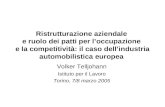Ristrutturazione aziendale e ruolo dei patti per loccupazione e la competitività: il caso dellindustria automobilistica europea Volker Telljohann Istituto.