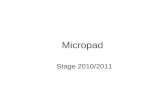 Micropad Stage 2010/2011. La micropad è una piccola azienda, si occupa di programmazione collaudo e riparazione di schede elettroniche per macchine distributrici.