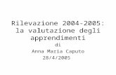Rilevazione 2004-2005: la valutazione degli apprendimenti di Anna Maria Caputo 28/4/2005.