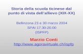 Storia della scuola ticinese dal punto di vista dellallievo (XIX-XX) Marzio Conti  Bellinzona 23 e 30 marzo 2004 SPAI.