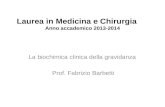 Laurea in Medicina e Chirurgia Anno accademico 2013-2014 La biochimica clinica della gravidanza Prof. Fabrizio Barbetti.