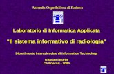 Laboratorio di Informatica Applicata Il sistema informativo di radiologia Dipartimento Interaziendale di Information Technology Giovanni Borile Cà Foscari.