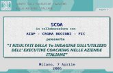 Pagina 1 Copyright © Scoa – The School of Coaching – all rights reserved SCOA in collaborazione con AIDP - CRORA BOCCONI - FIC presenta I RISULTATI DELLA.