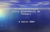 La neurobiologia della dipendenza da farmaci 6 marzo 2003.