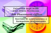 Università degli Studi Suor Orsola Benincasa Job Placement Office Servizio di orientamento e formazione professionale.