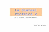 Prof. Neri Rolando La Sintesi Proteica 2 LICEO STATALE «Antonio Meucci»