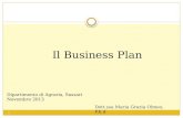 1 Il Business Plan Dipartimento di Agraria, Sassari Novembre 2013 Dott.ssa Maria Grazia Olmeo, P.h.d.