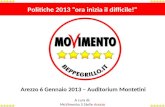 Politiche 2013 ora inizia il difficile! A cura di: MoVimento 5 Stelle Arezzo Arezzo 6 Gennaio 2013 – Auditorium Montetini.
