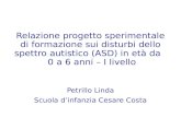 Relazione progetto sperimentale di formazione sui disturbi dello spettro autistico (ASD) in età da 0 a 6 anni – I livello Petrillo Linda Scuola dinfanzia.