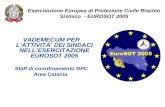 Esercitazione Europea di Protezione Civile Rischio Sismico - EUROSOT 2005 VADEMECUM PER LATTIVITA DEI SINDACI NELLESERCITAZIONE EUROSOT 2005 Staff di coordinamento.