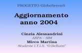 PROGETTO GlobeSeren@ Aggiornamento anno 2004 Cinzia Alessandrini ARPA – SIM Mirco Martina Studente I.T.I.S. O.Belluzzi.