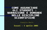 COME AGGANCIARE GLI STUDENTI : NARRAZIONE E DOMANDE NELLE DISCIPLINE SCIENTIFICHE Scauri – 3 aprile 2006 Comoglio Mario.