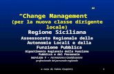 A cura di Fabio Crapitti1 Change Management (per la nuova classe dirigente locale) Regione Siciliana Assessorato Regionale delle Autonomie Locali e della.