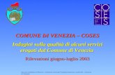 COMUNE DI VENEZIA – COSES Indagini sulla qualità di alcuni servizi erogati dal Comune di Venezia Rilevazioni giugno-luglio 2003 Servizio Statistica e Ricerca.