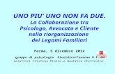 UNO PIU UNO NON FA DUE. La Collaborazione tra Psicologo, Avvocato e Cliente nella riorganizzazione dei Legami Familiari Parma, 5 dicembre 2012 gruppo di.