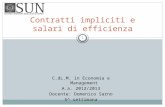 Contratti impliciti e salari di efficienza C.dL.M. in Economia e Management A.a. 2012/2013 Docente: Domenico Sarno 5^ settimana 1.