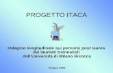 PROGETTO ITACA Indagine longitudinale sui percorsi post laurea dei laureati triennalisti dellUniversità di Milano Bicocca Giugno 2006.