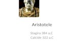 Aristotele Stagira 384 a.C Calcide 322 a.C.