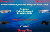 Presentazione prodotti DrayTek Anno 2008 Relatore Fabio Scardoni Draytek Italia http://www.ideeve.it Prodotti.