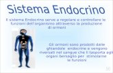 Il sistema Endocrino serve a regolare e controllare le funzioni dellorganismo attraverso la produzione di ormoni Gli ormoni sono prodotti dalle ghiandole.