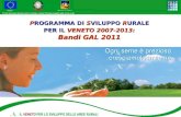 PROGRAMMA DI SVILUPPO RURALE PER IL VENETO 2007-2013: Bandi GAL 2011.