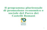 1 Il programma pluriennale di promozione economico e sociale del Parco dei Castelli Romani.
