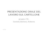 PRESENTAZIONE ORALE DEL LAVORO SUL CARTELLONE gruppo n°6: Daniele,Stefano, Roberta 03/04/2014.