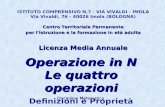 Operazione in N Le quattro operazioni Definizioni e Proprietà ISTITUTO COMPRENSIVO N.7 - VIA VIVALDI - IMOLA Via Vivaldi, 76 - 40026 Imola (BOLOGNA) CentroTerritorialePermanente.