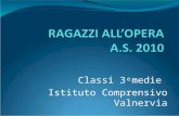 Classi 3medie Istituto Comprensivo Valnervia. RAGAZZI ALLOPERA È un progetto di lunga data (anno 2002) realizzato in collaborazione fra la Scuola Media.