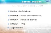 0 MoBex - Definizione MOBEX – Standard / Executive MOBEX – Requisiti tecnici MOBEX – FAQ Applicazioni Servizi MoBex OfficeServ serie 7000 Servizi MoBex.