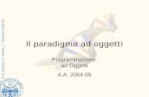 © M. Badella, G. Malnati, L. Tessitore 2003-05 Programmazione ad Oggetti A.A. 2004-05 Il paradigma ad oggetti.