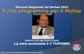 Elezioni Regionali del Molise 2012 dalle Pro Loco agli hotel a 5 stelle. La vera economia è il TURISMO Il mio programma per il Molise Clicca con il tasto.