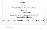 1 Progettazione dei percorsi personalizzati di apprendimento 6^ Lezione UNICAL SSIS Disciplina: Progettazione 400 ore a.a. 2006/2007 Docente: prof. Domenico.