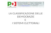 LA CLASSIFICAZIONE DELLE DEMOCRAZIE E I SISTEMI ELETTORALI Circolo Territoriale PD Clapiz - Chiesa Rossa Via Neera, 7-20141 Milano Tel. 331 1098681 e-mail: