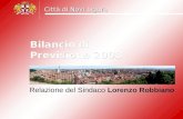 Città di Novi Ligure Relazione del Sindaco Lorenzo Robbiano.