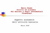 Marco Onado Diritto ed economia del mercato e degli intermediari finanziari Aspetti economici dellattività bancaria Marzo 2010.