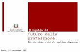 Costruiamo il futuro della professione Ciò che siamo e ciò che vogliamo diventare 56 Assemblea dei Presidenti Roma, 25 novembre 2011.