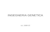 INGEGNERIA GENETICA a.s. 2009-10. Nascita e sviluppo dell'ingegneria genetica 1928 Dimostrazione che il DNA può trasformare geneticamente (Griffith) 1944.
