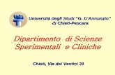 Università degli Studi G. DAnnunzio di Chieti-Pescara Chieti, Via dei Vestini 31.