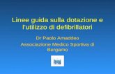 Linee guida sulla dotazione e lutilizzo di defibrillatori Dr Paolo Amaddeo Associazione Medico Sportiva di Bergamo.