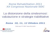 La distorsione della sindesmosi: valutazione e strategie riabilitative Rome Rehabilitation 2011 XX Congresso Nazionale SIDC Dott.ssa FT-OMT Sara Brunetin.
