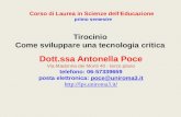 Dott.ssa Antonella Poce Via Madonna dei Monti 40 - terzo piano telefono: 06-57339659 posta elettronica: poce@uniroma3.itpoce@uniroma3.it