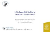LUniversità italiana Diagnosi - terapie - esiti Giuseppe De Nicolao Università di Pavia.