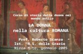 Corso di storia delle donne nel mondo antico LA DONNA nella cultura ROMANA Prof. Roberto Scanzo Ist. N.S. delle Grazie Nizza M.to, gennaio 2005.