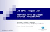 L.R. 36/01 – Progetto Lazio Interventi a favore dei Distretti Industriali - Annualità 2008 Sistema Produttivo Locale del Chimico-Farmaceutico del Lazio.