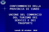 CONFCOMMERCIO DELLA PROVINCIA DI CUNEO UNIONE DEL COMMERCIO DEL TURISMO DEI SERVIZI E DEI TRASPORTI Lunedì 25 ottobre 2010.